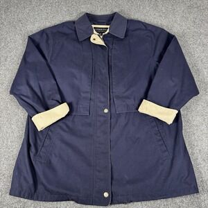 Vintage London Fog Utility Barn Jacket Womens Plus Size 2X Navy Khaki Rain Coat